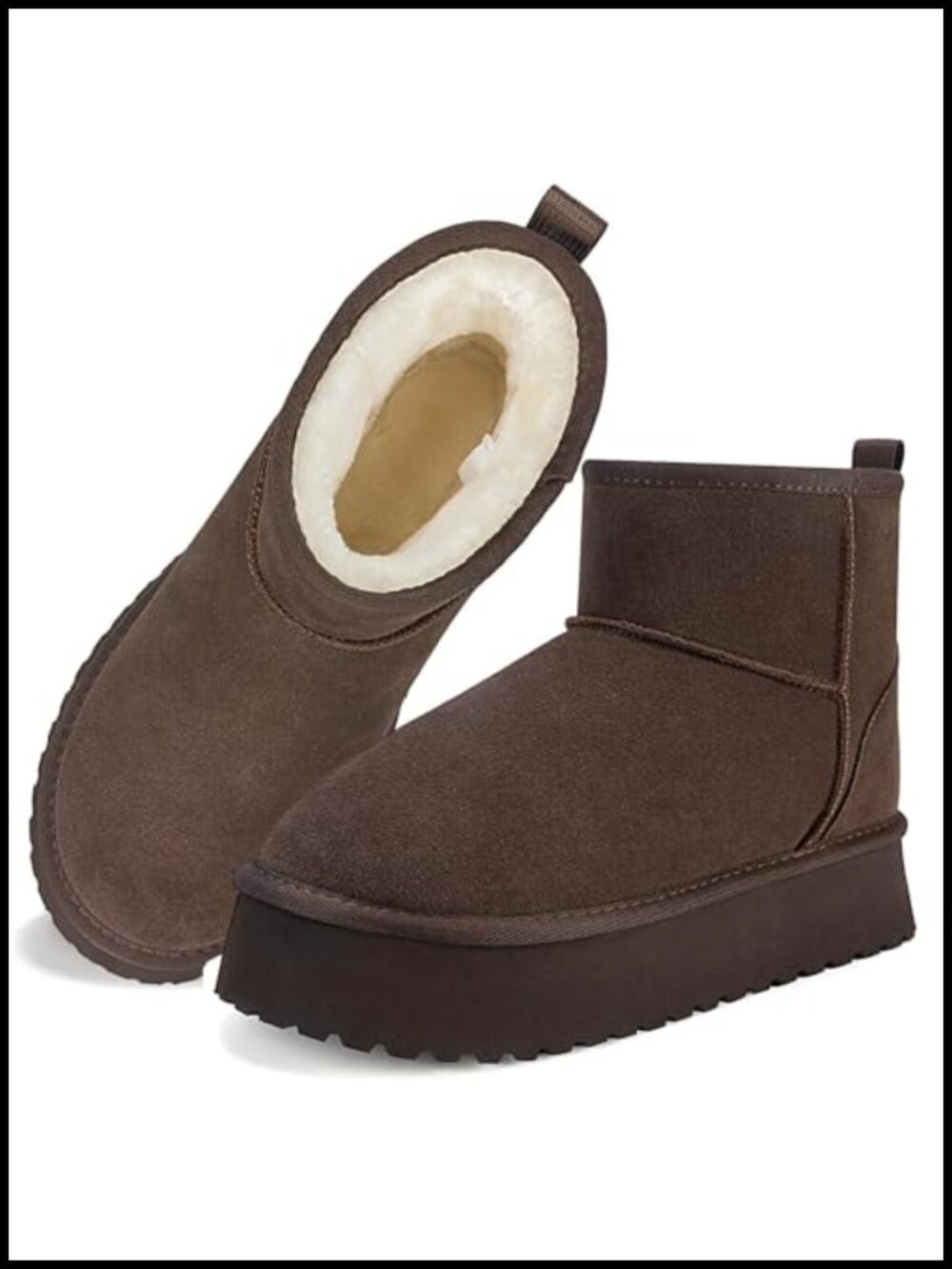 Women Ankle Boots Faux Suede Platform Mini Booties Winter Boot